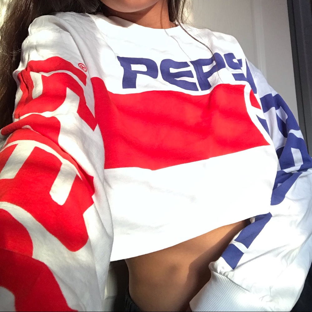 Pepsi long sleeve crop top